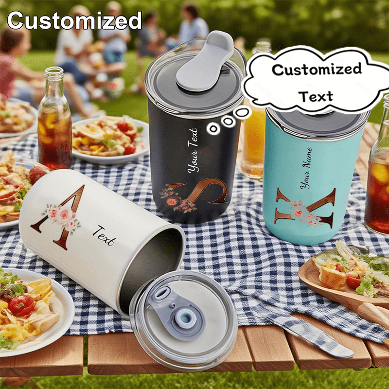 Coffee Equipment For Camping - Tumbler Inisial Monogram Bunga Kustom, Cangkir