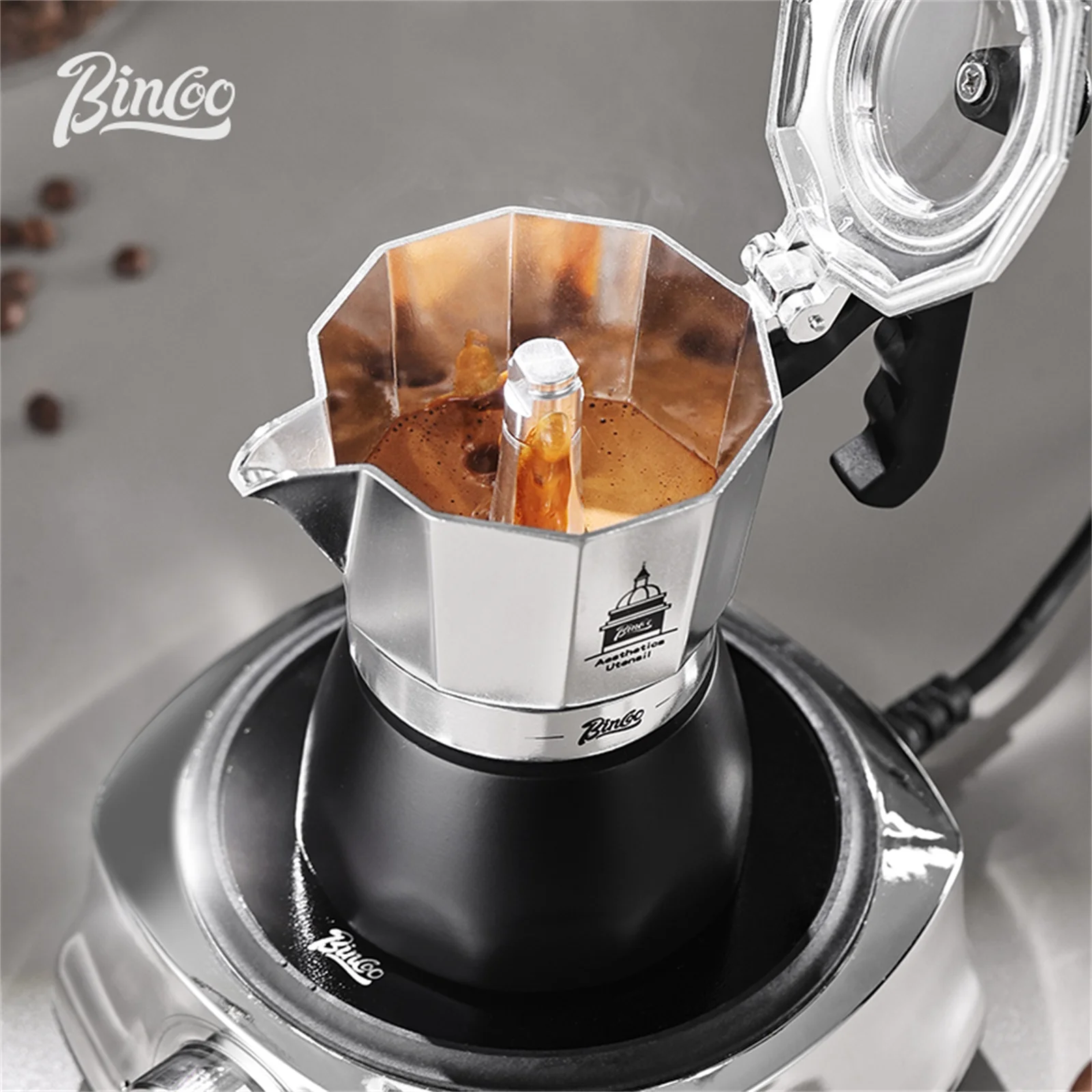 BINCOO Teko Moka Katup Ganda,  - Coffee Equipment Machine ulasan dan harga