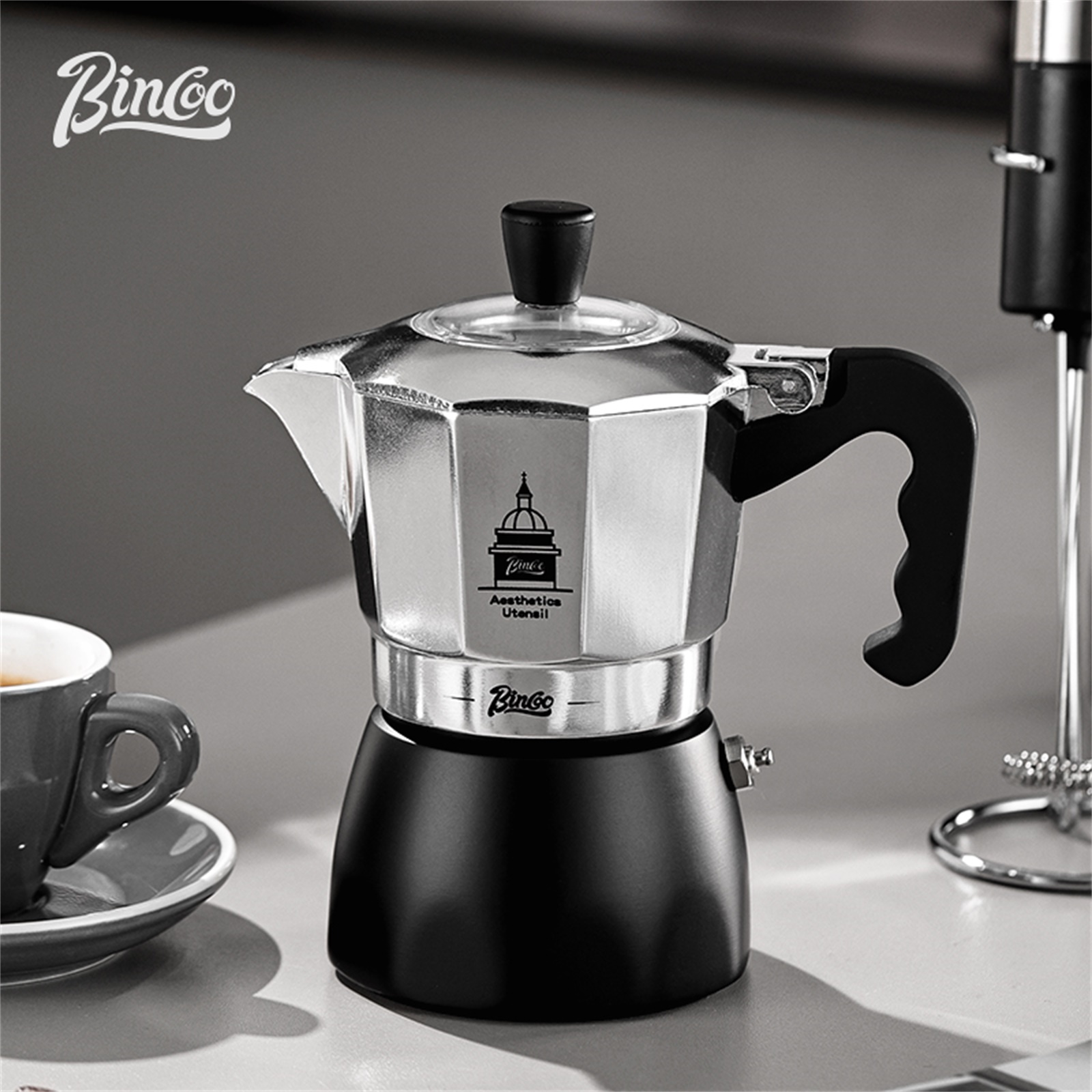 BINCOO Teko Moka Katup Ganda,  - Coffee Equipment Machine ulasan dan harga
