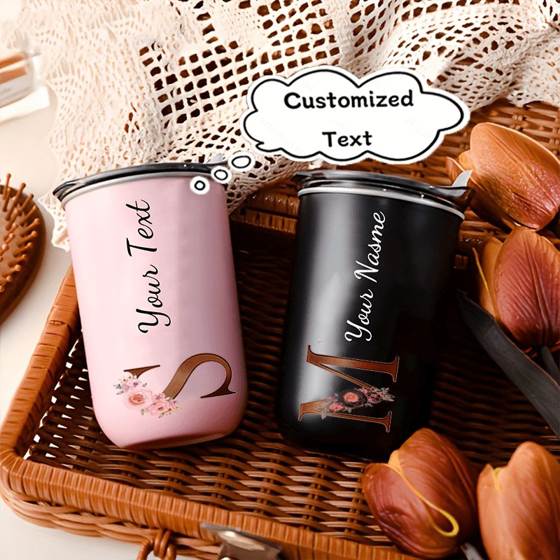 Tumbler Inisial Monogram Bunga - Coffee Equipment For Camping ulasan dan harga